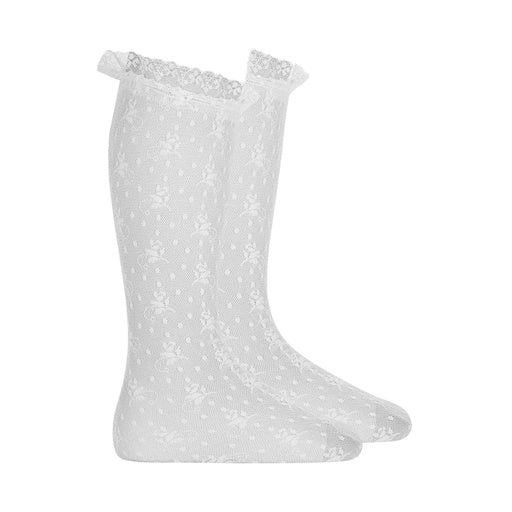 knee floral designed lace