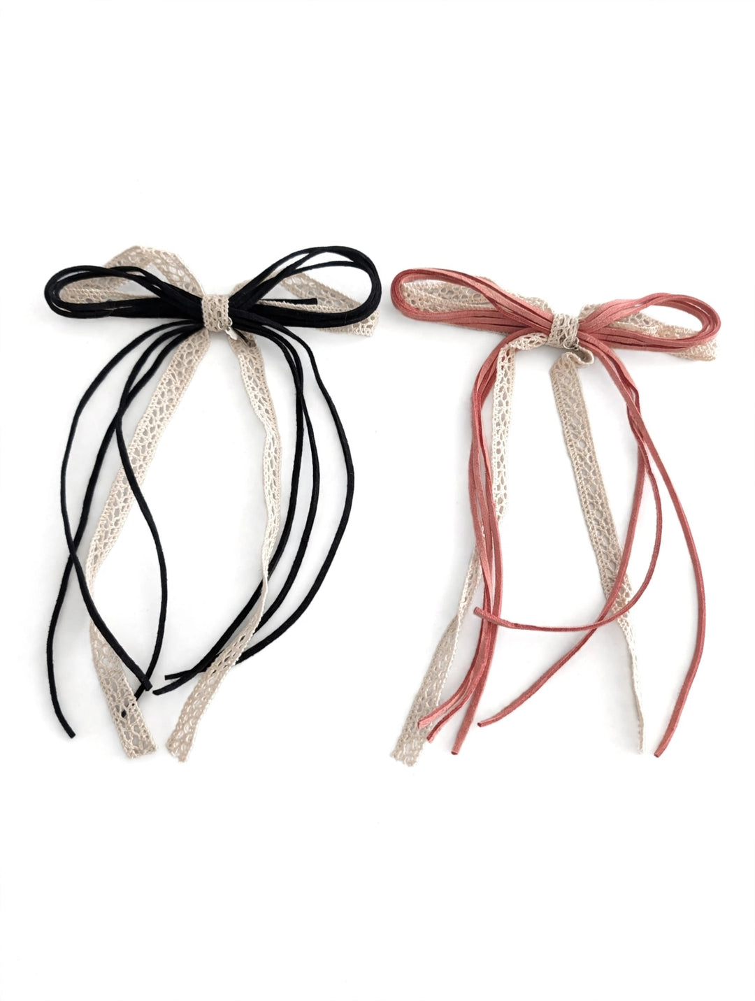 clip suede with lace