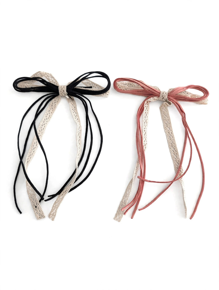 clip suede with lace
