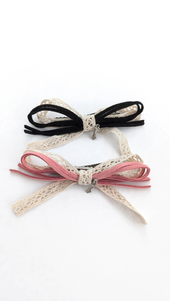 clip suede with lace