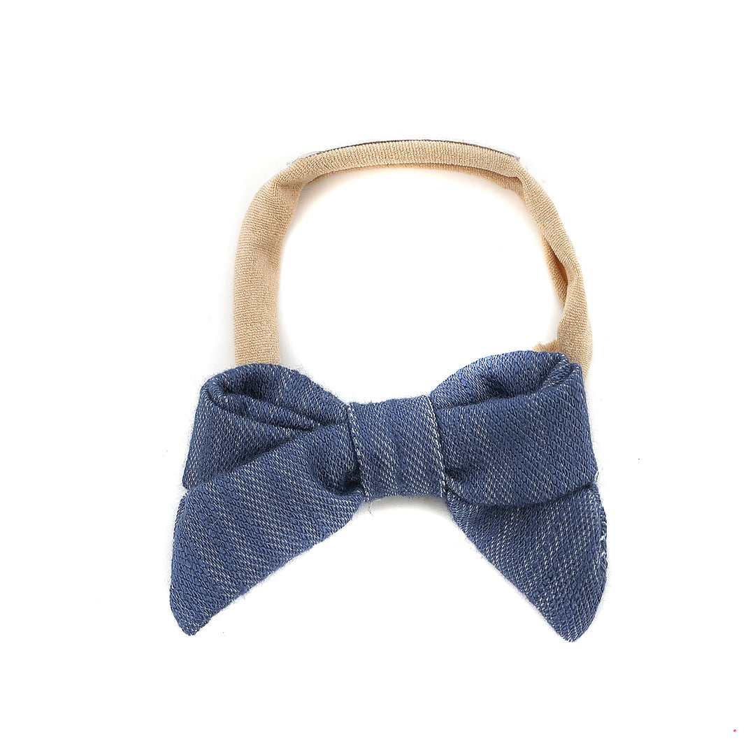 baby band denim on elastic bow