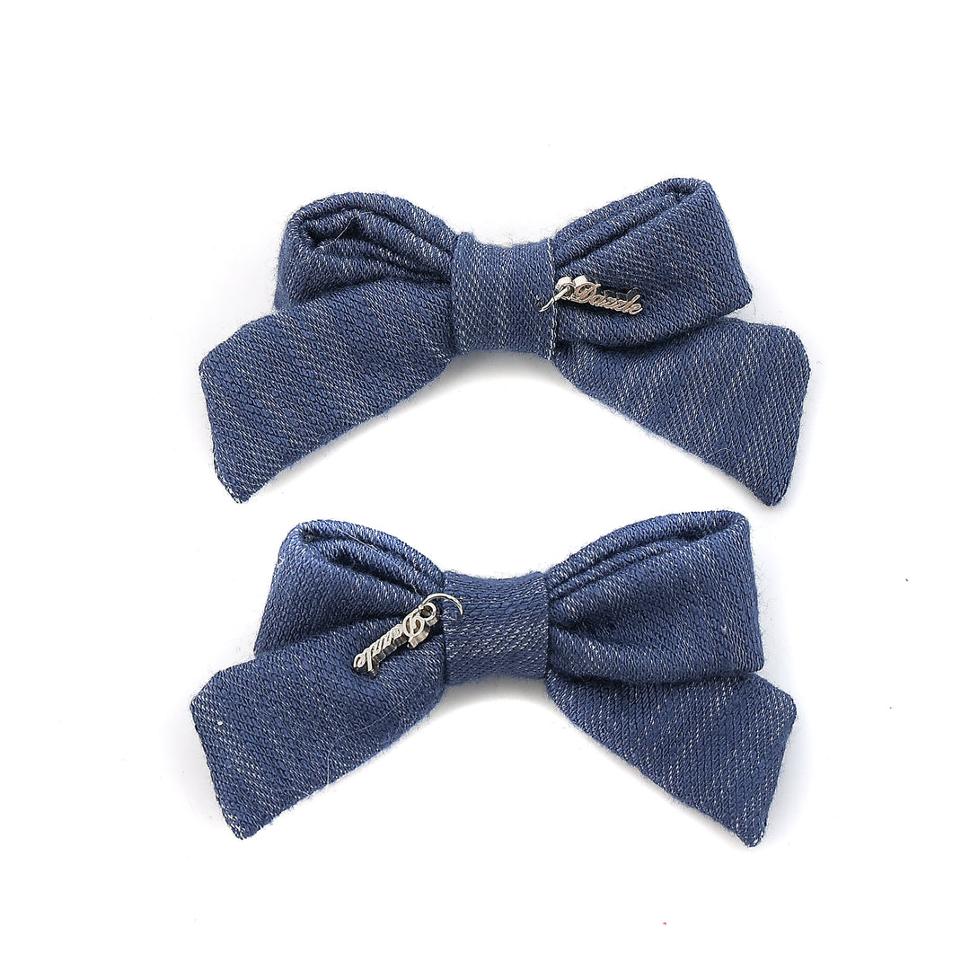 clip denim bow set