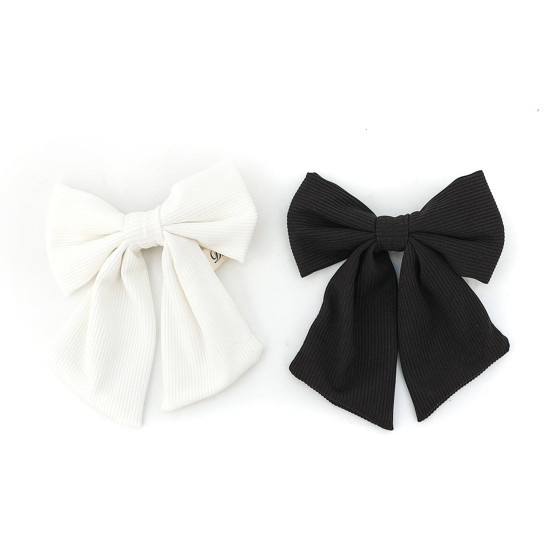 clip ribbed spandex cotton bow