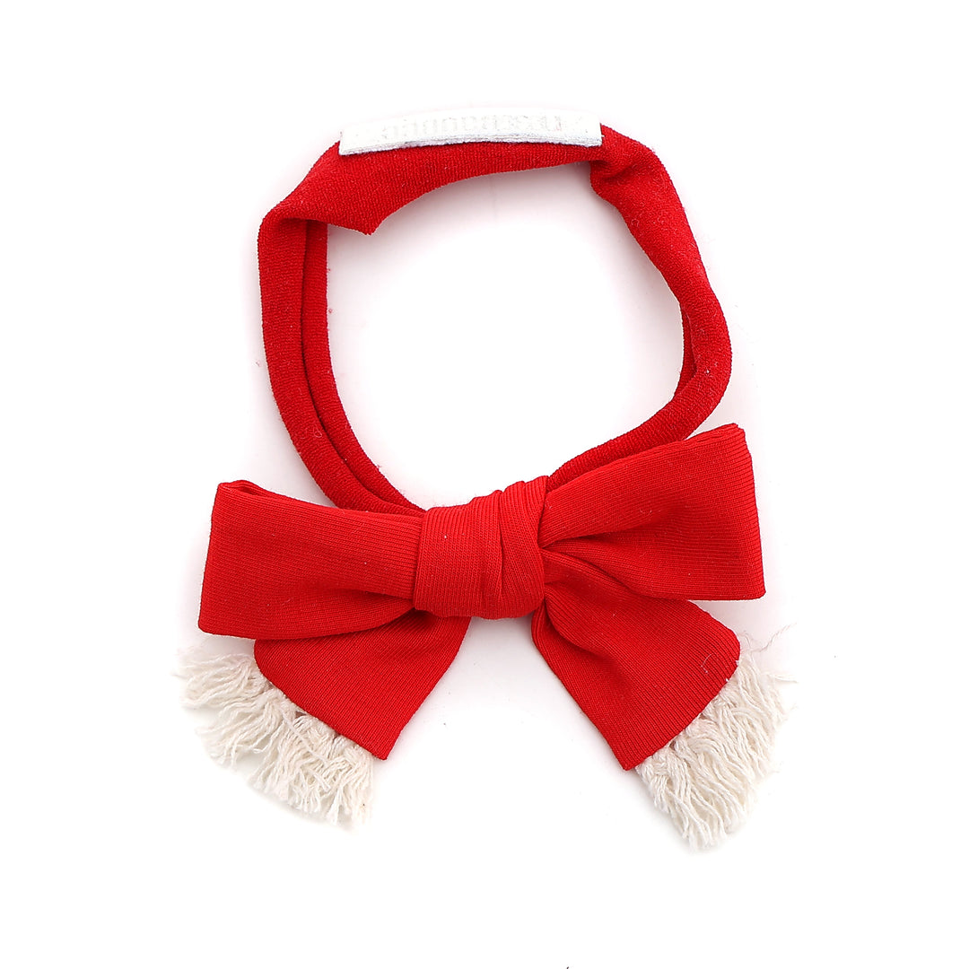 sweatband fringe on elastic bow