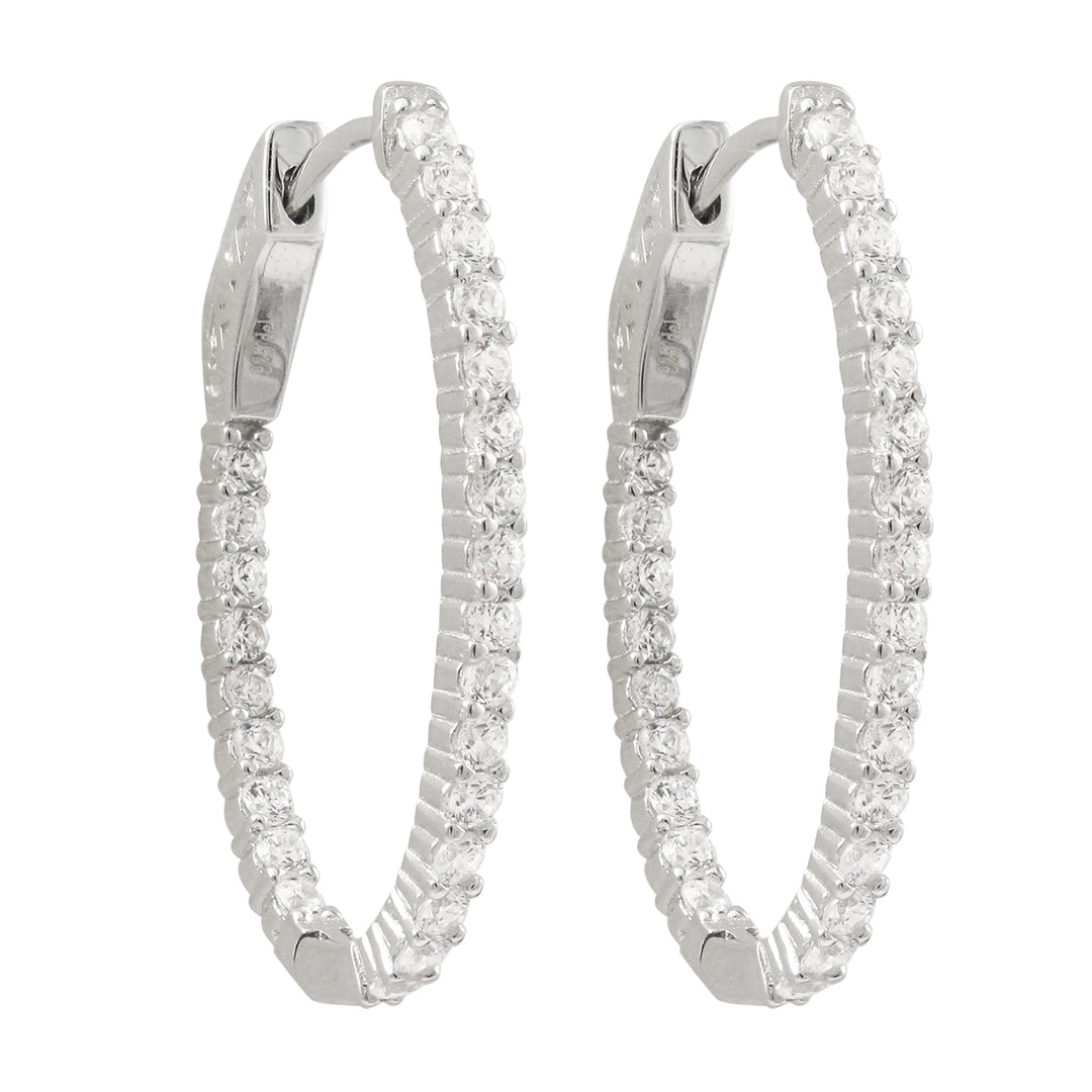 earring oval cz hoop