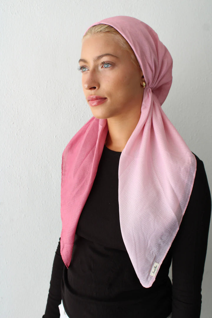 headscarf pretied shimmer ombre