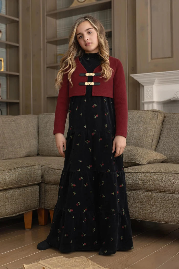 maxi dress embroidered duo