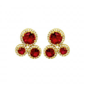 earring ruby cz stud