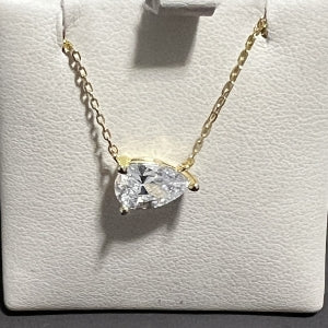 necklace pear cz