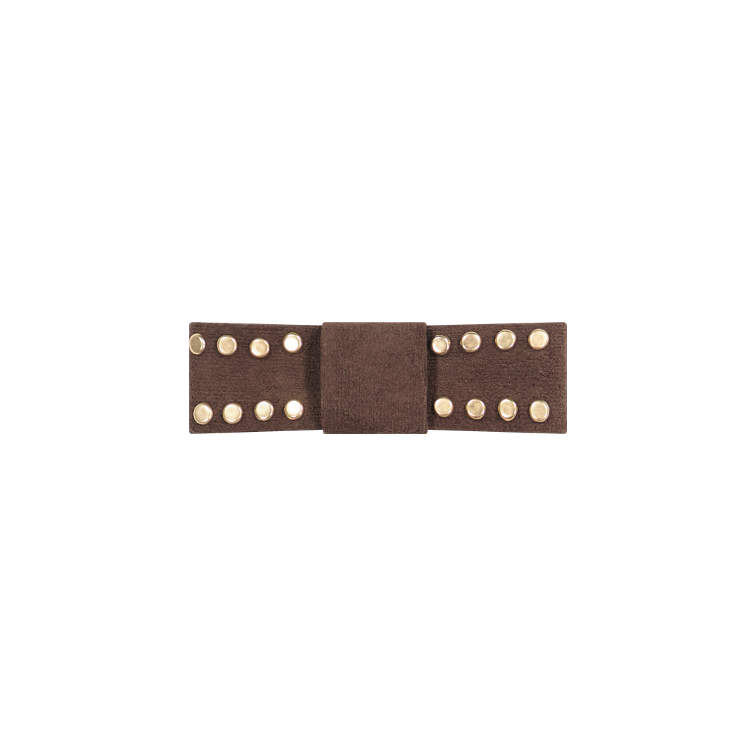 clip barrette suede nailheads