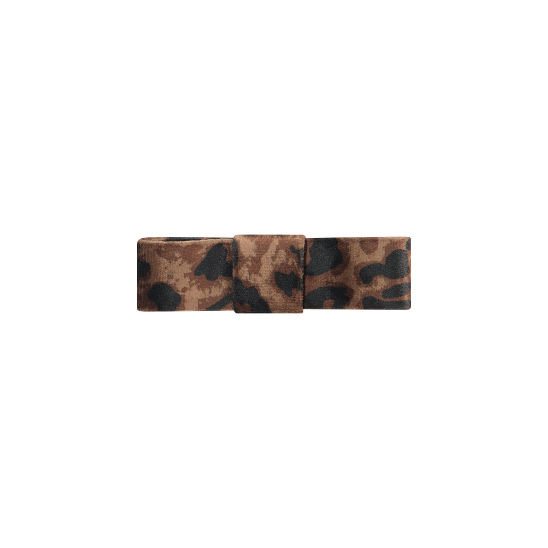 clip barrette leopard velvet