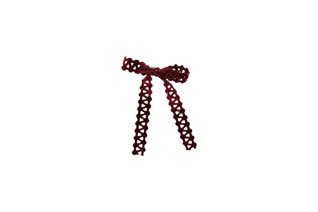 clip eyelet velvet bow