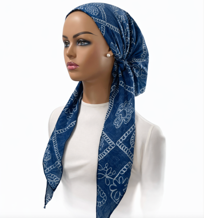 headscarf closed embroidered botanica