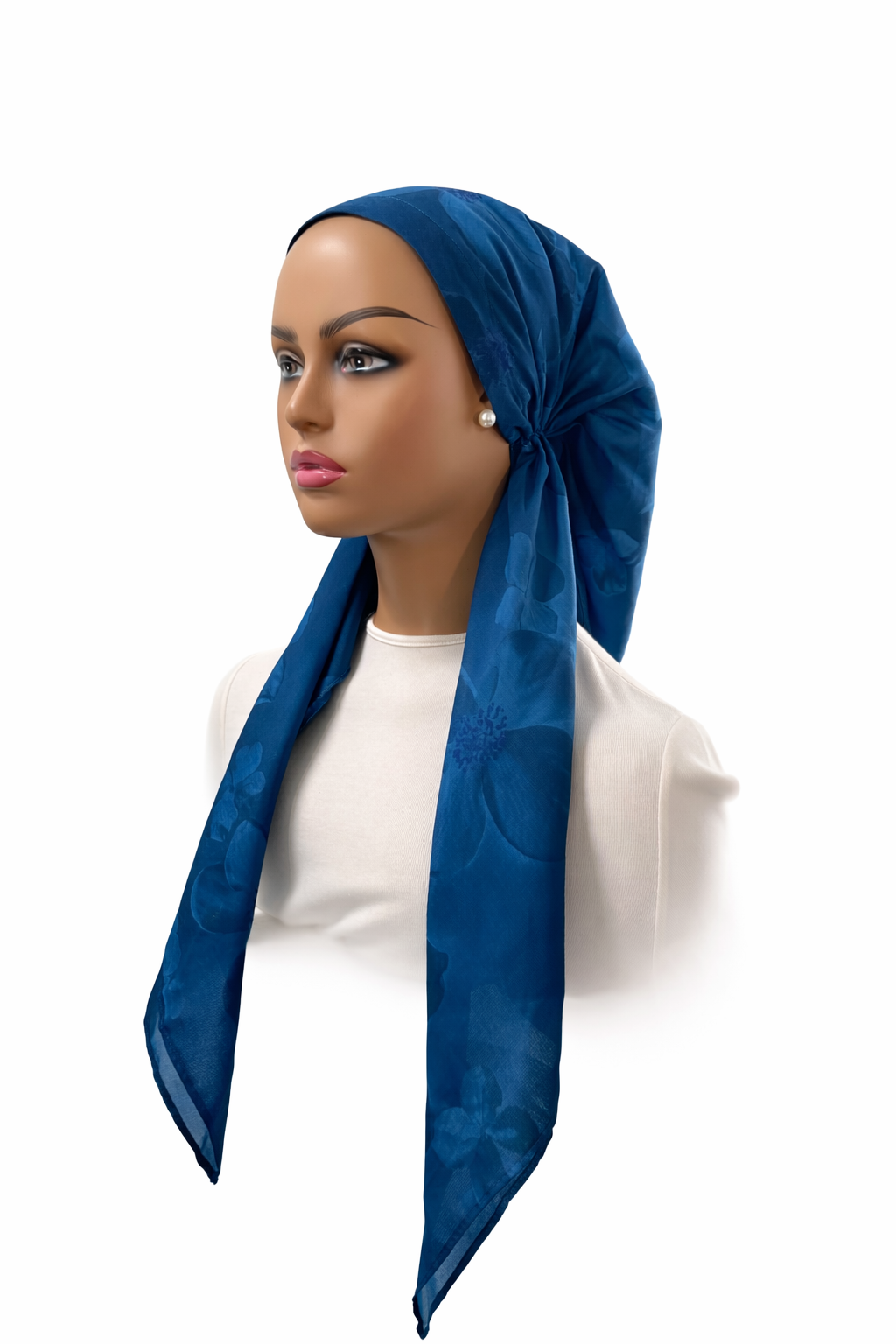 headscarf closed ink flower