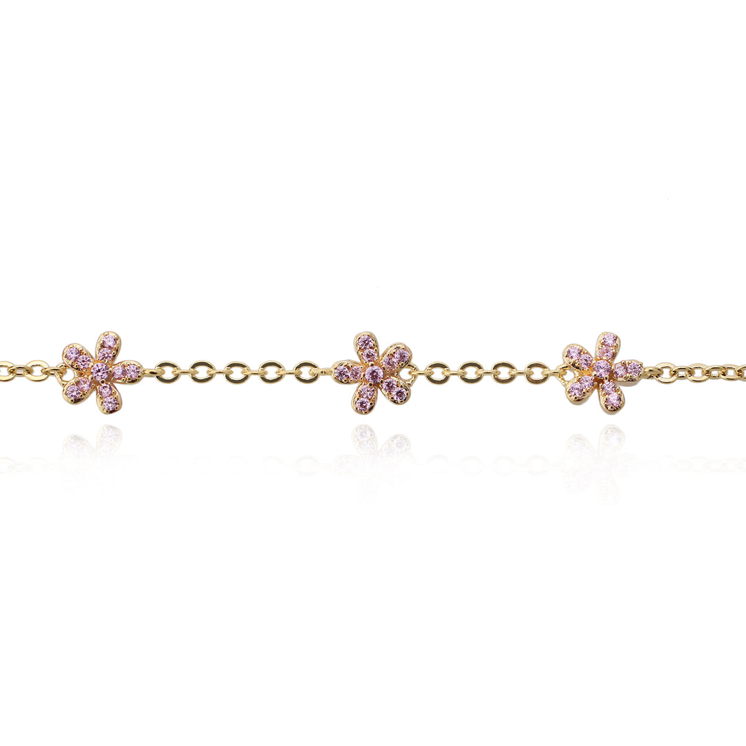 bracelet cz flowers