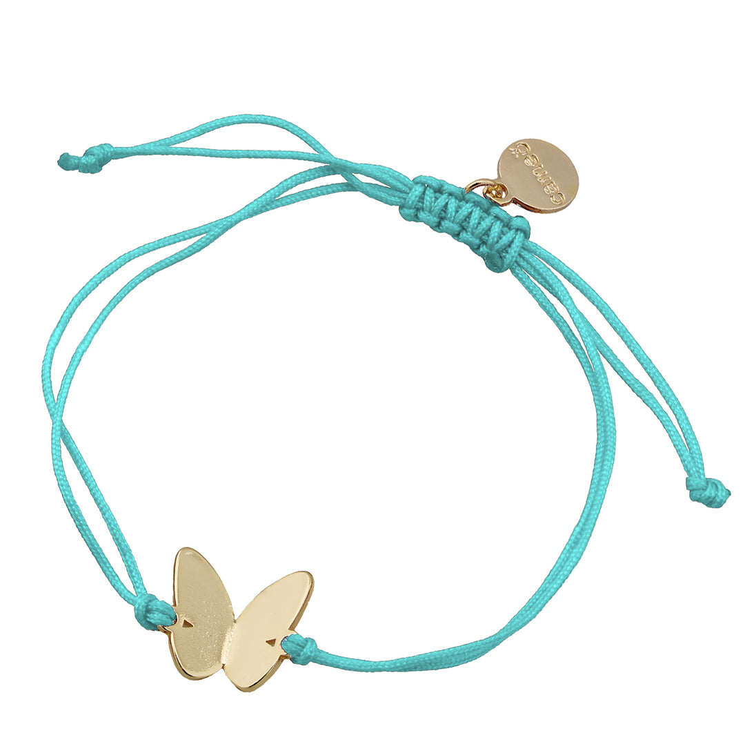 bracelet drawstring cord shiny butterfly