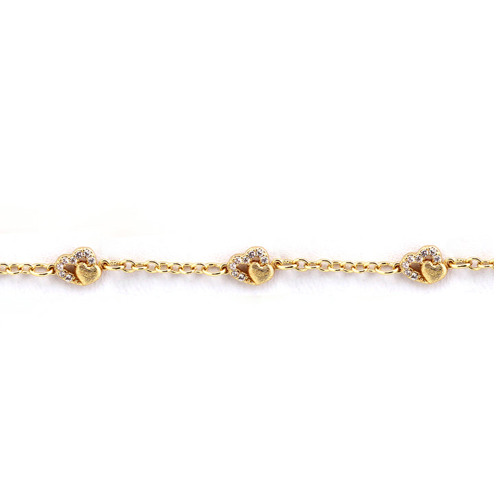 bracelet cut in cz double heart