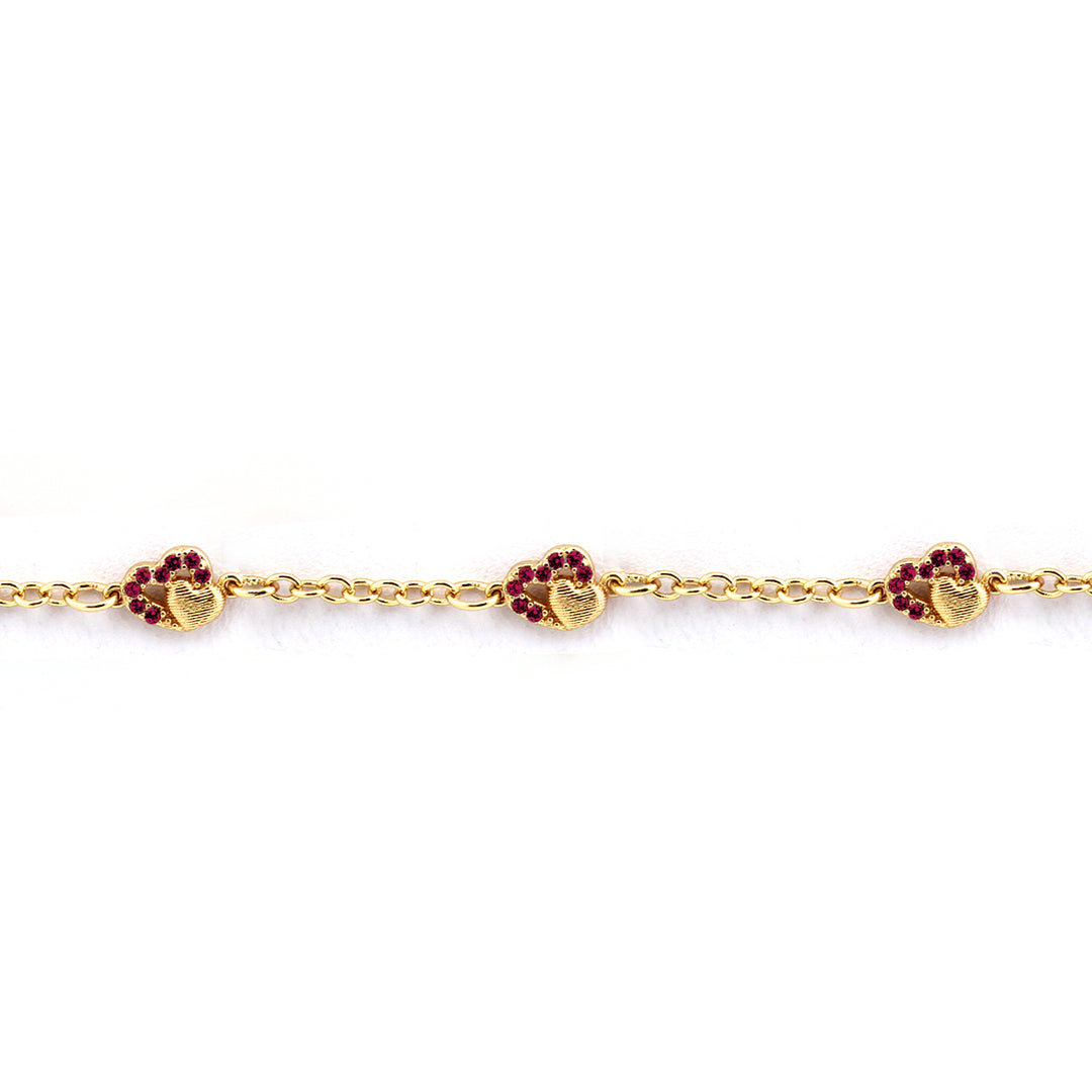 bracelet cut in cz double heart