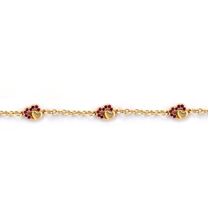 bracelet cut in cz double heart