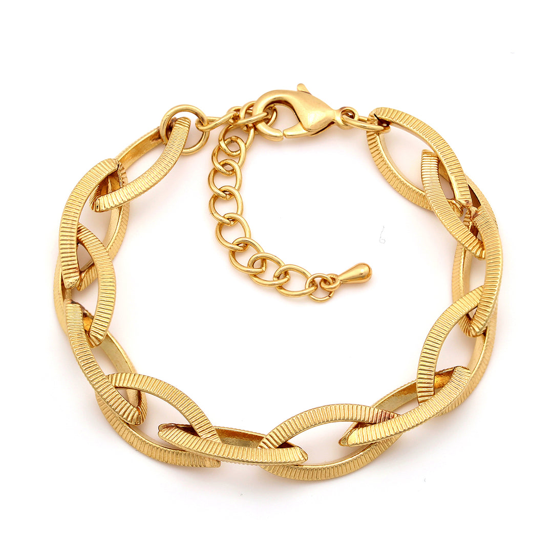 bracelet grooved football links