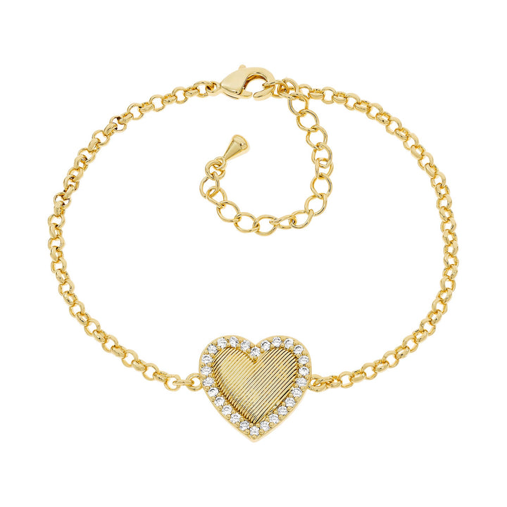 bracelet flat brushed heart