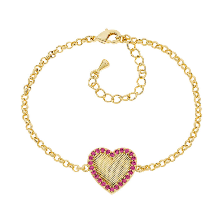 bracelet flat brushed heart