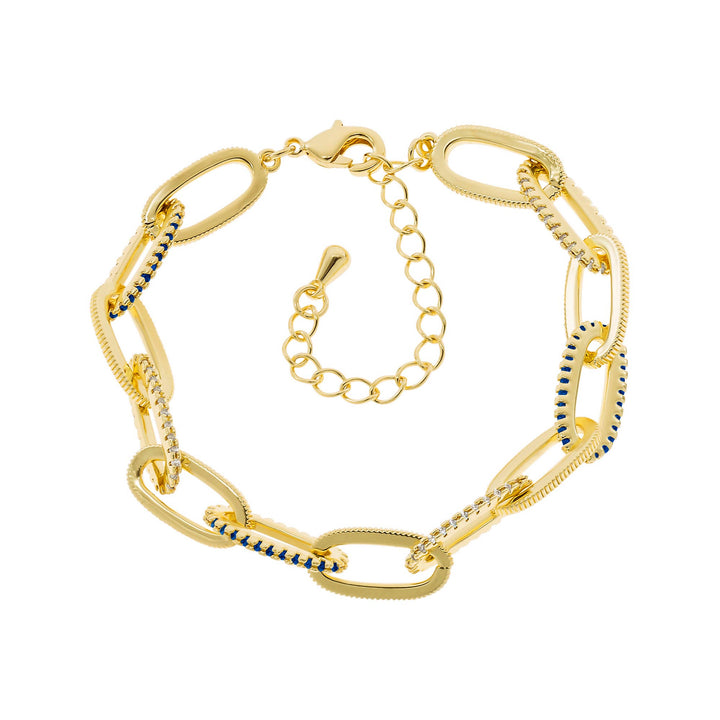 bracelet ribbed and cz links