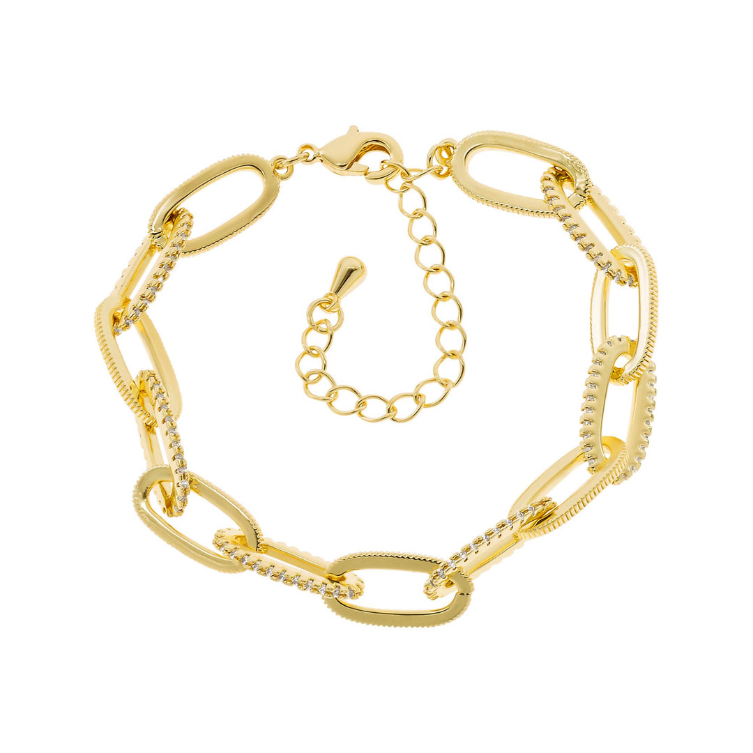 bracelet ribbed and cz links