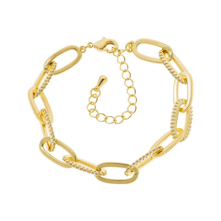 bracelet ribbed and cz links