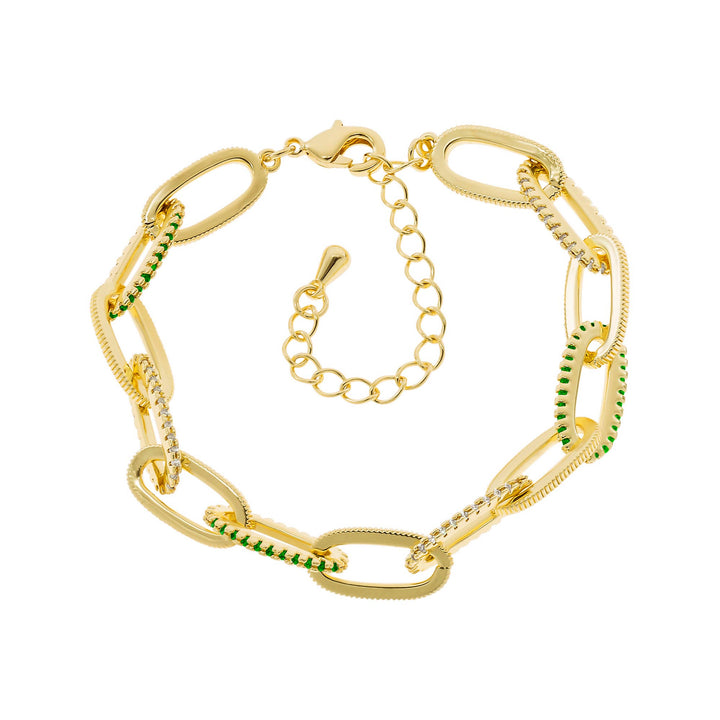 bracelet ribbed and cz links