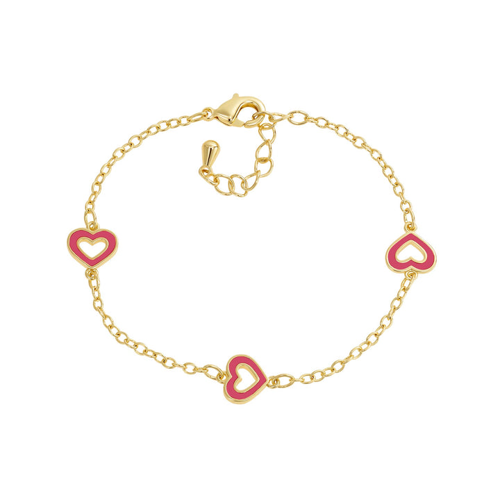 bracelet enamel outline heart