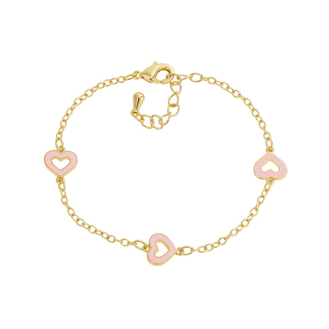 bracelet enamel outline heart