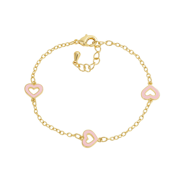 bracelet enamel outline heart