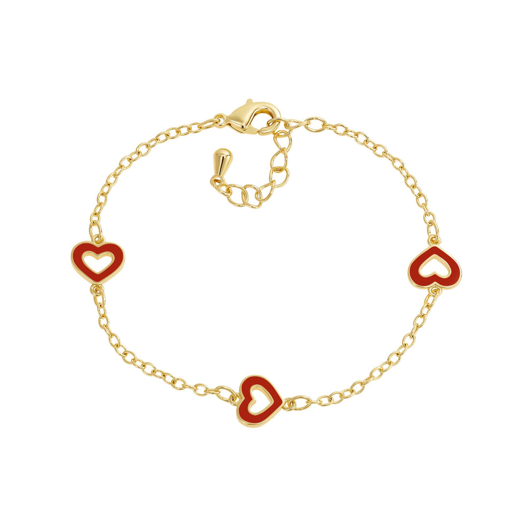 bracelet enamel outline heart