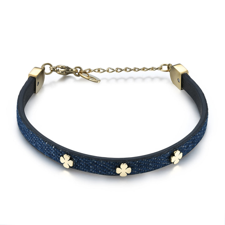 bracelet leather band clover