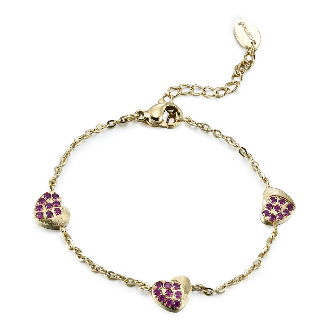 bracelet satin dipped pave heart