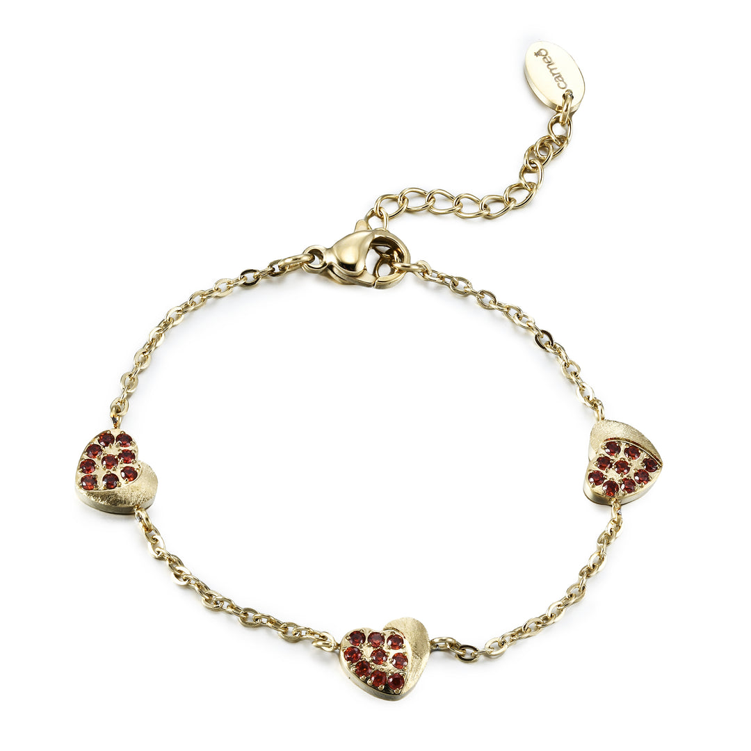 bracelet satin dipped pave heart