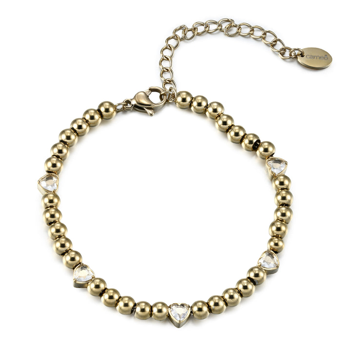bracelet gemstone heart gold ball