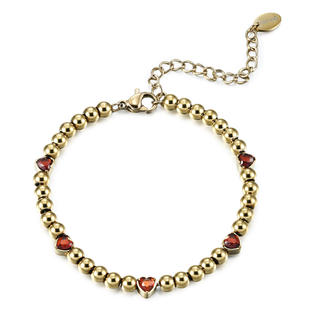 bracelet gemstone heart gold ball