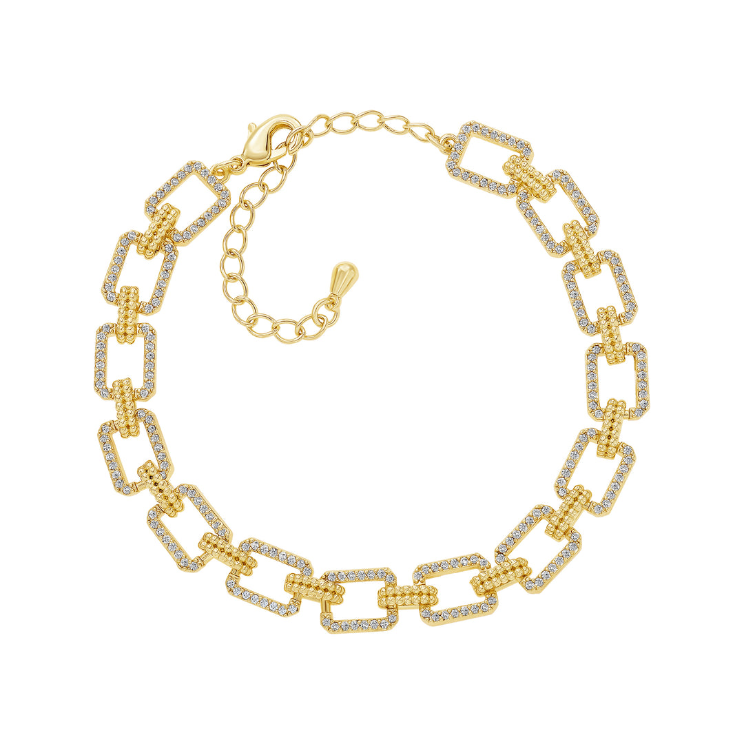 bracelet dainty rectangles lined