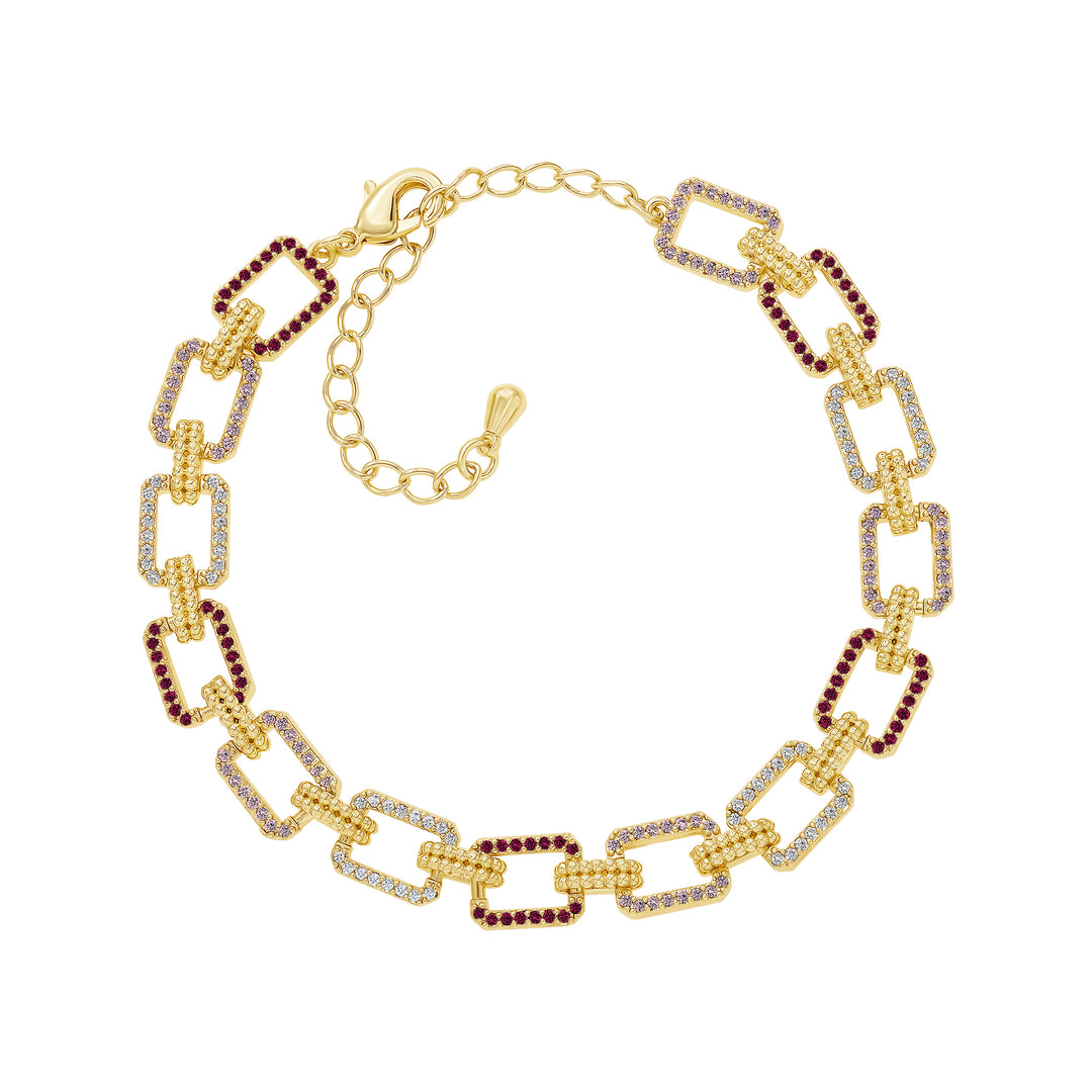 bracelet dainty rectangles lined