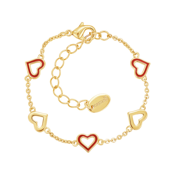 bracelet up & down oultine hearts