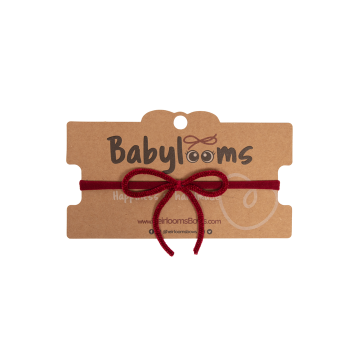 sweatband velvet cord small bow baby band