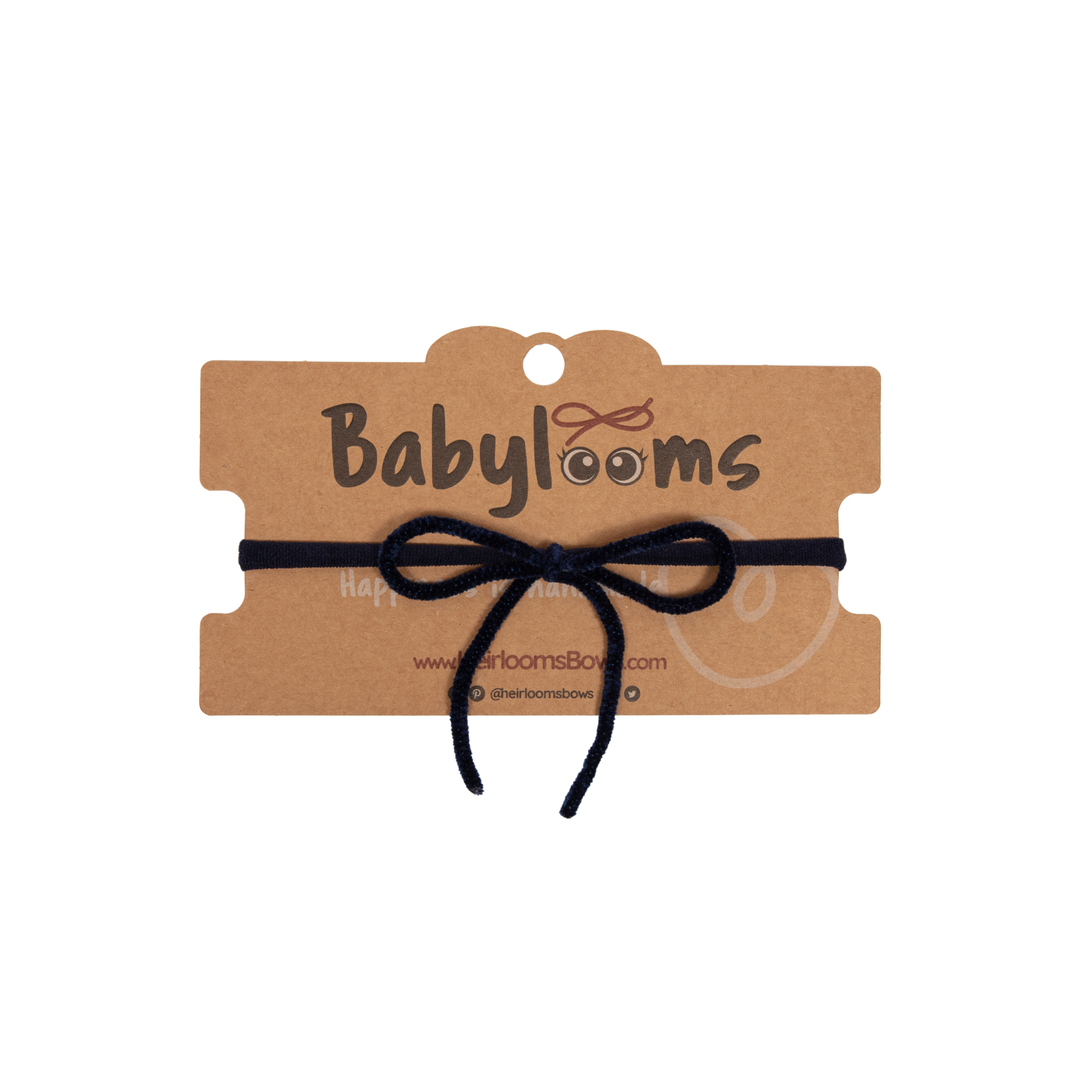 sweatband velvet cord small bow baby band