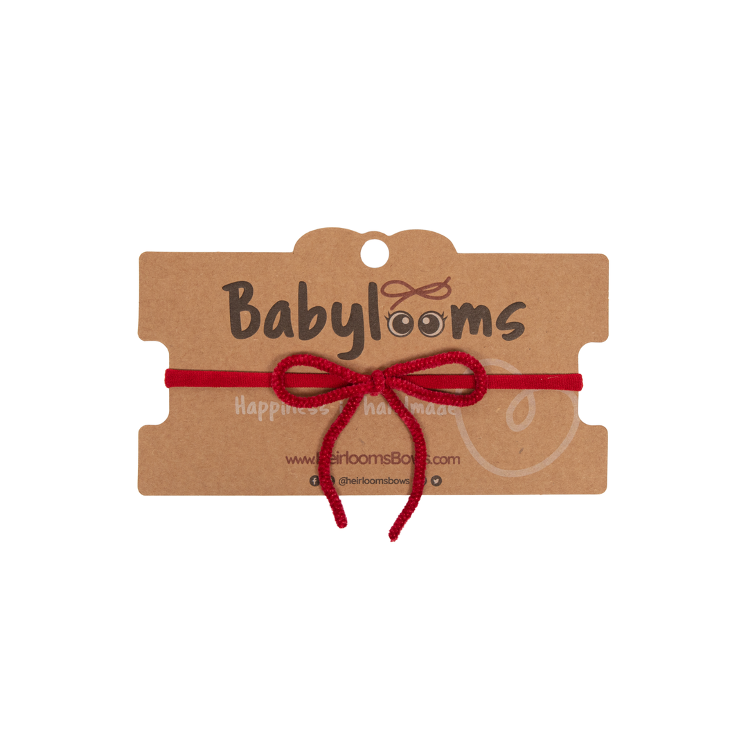 sweatband velvet cord small bow baby band