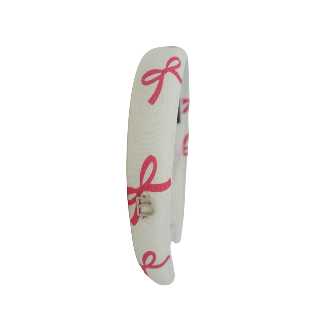 headband printed bows classic padded bow