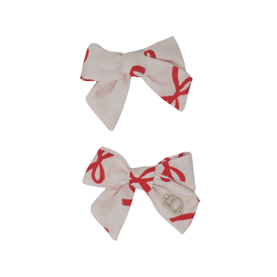 clip printed bows bow set