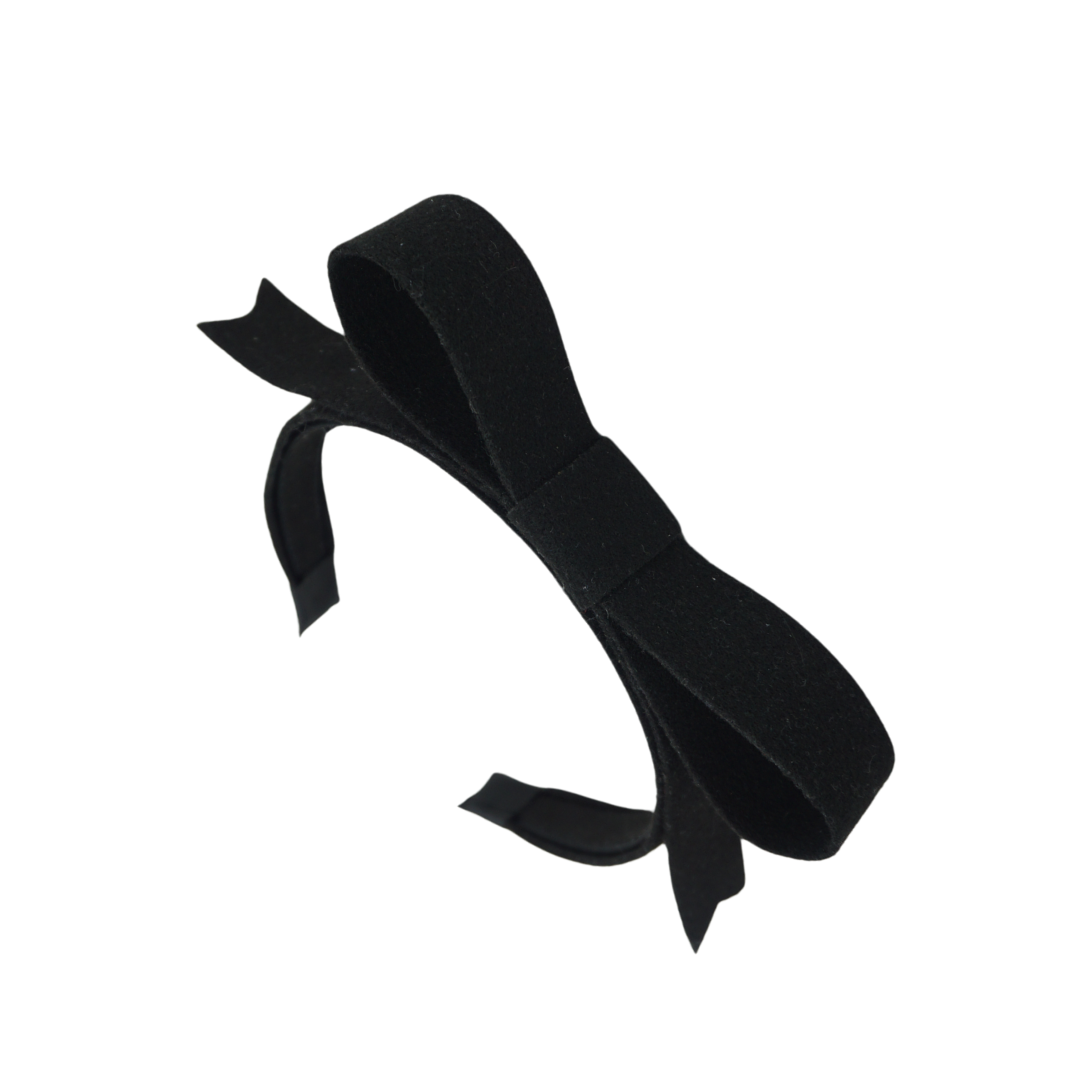 headband luxe bow brushed wool