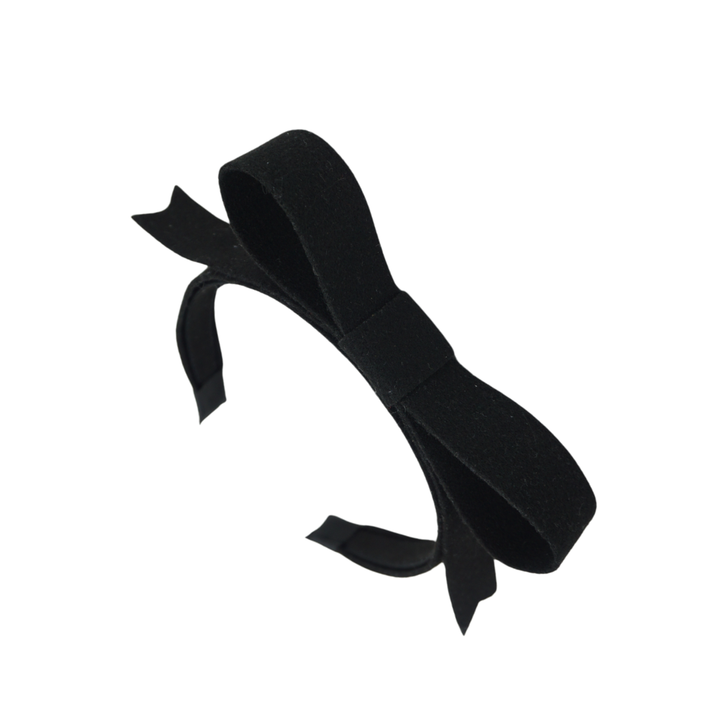 headband luxe bow brushed wool