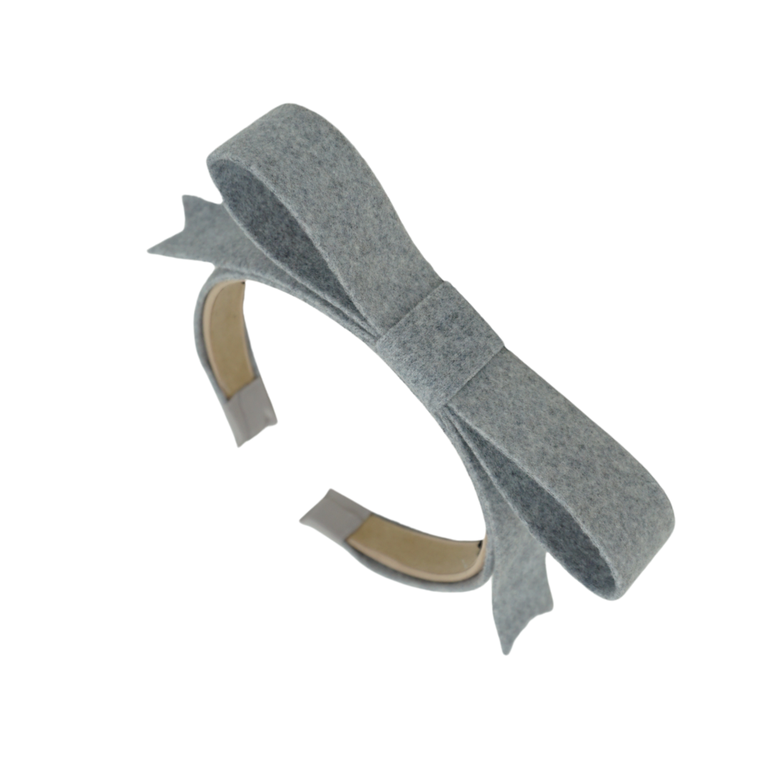 headband luxe bow brushed wool